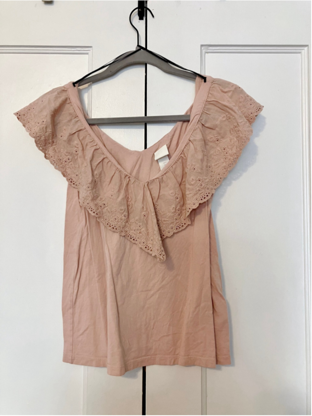 BOHO CHIC H&M DUSTY ROSE RUFFLE TOP